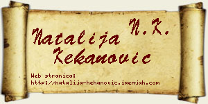 Natalija Kekanović vizit kartica
